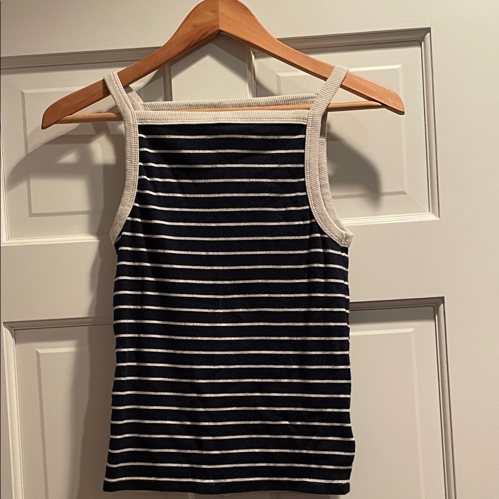 GAP Navy and Cream Striped Tank Top